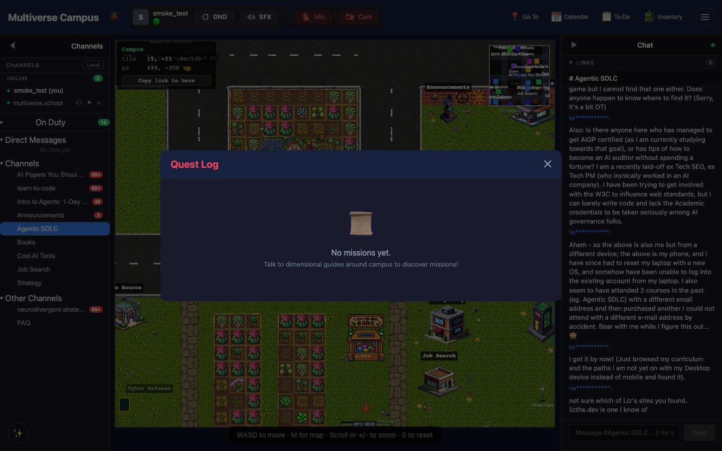 Quest Log — your active missions and objectives